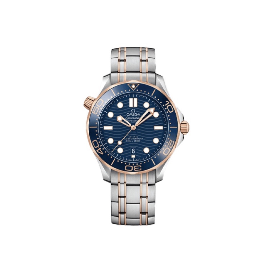 Seamaster Diver 300M 42 mm, steel ‑ Sedna™ gold on steel ‑ Sedna™ gold