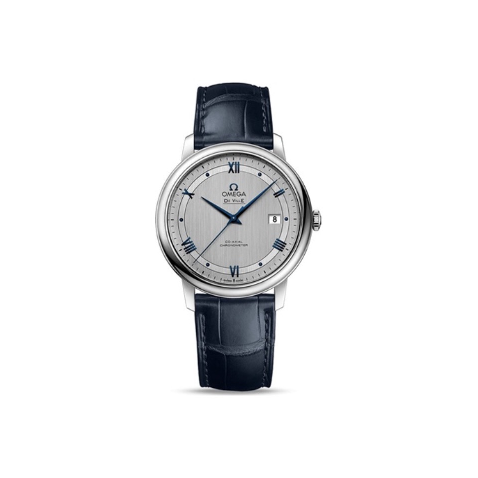 De Ville silver dial leather strap 39.5mm