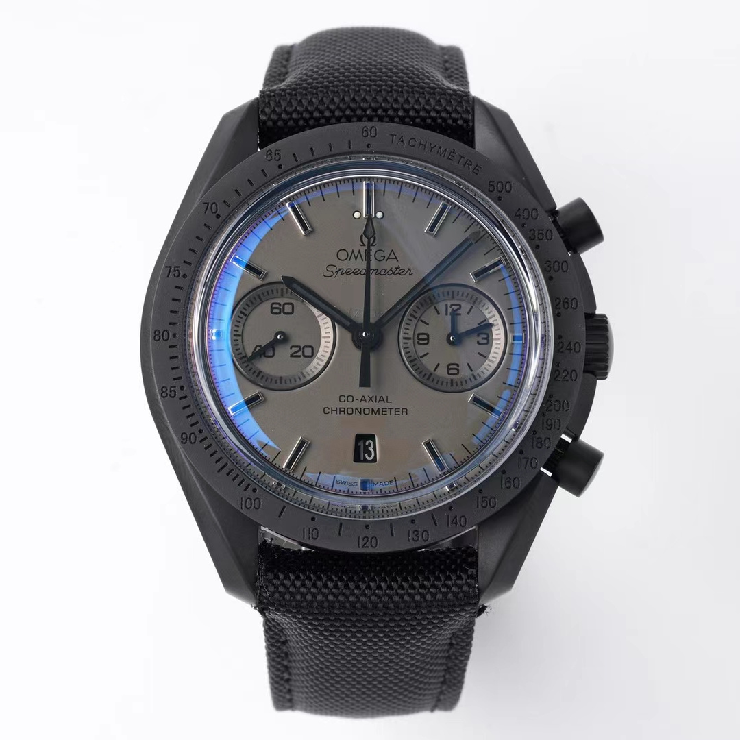 Speedmaster Dark Side of the Moon 44.25 mm, black ceramic on coated nylon fabric strap