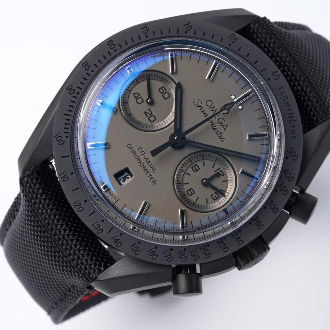 Speedmaster Dark Side of the Moon 44.25 mm, black ceramic on coated nylon fabric strap