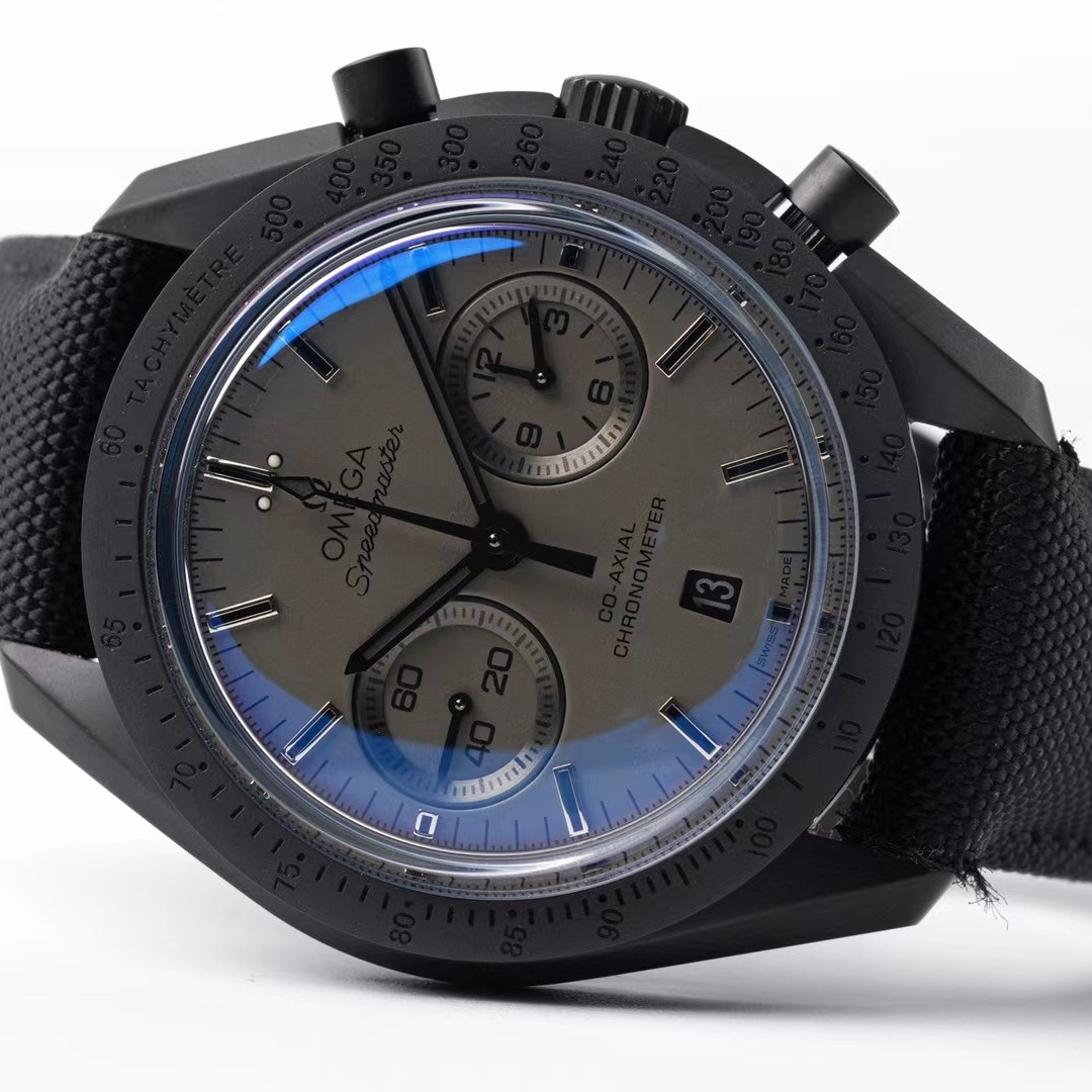 Speedmaster Dark Side of the Moon 44.25 mm, black ceramic on coated nylon fabric strap