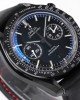 Speedmaster Dark Side of the Moon 44.25 mm, black ceramic on leather strap