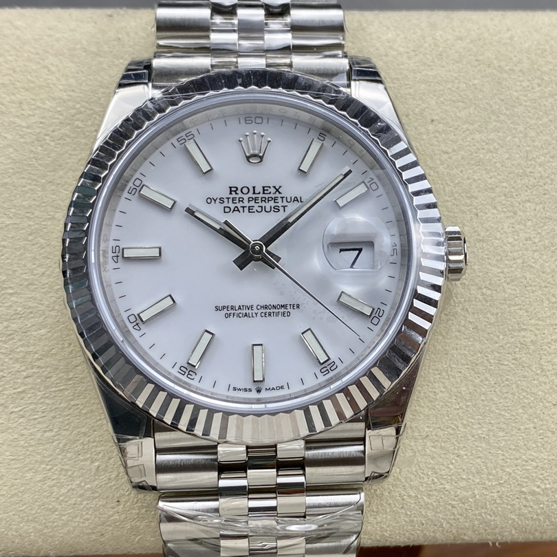 Datejust 41 White Oyster, 41 mm, Oystersteel and white gold