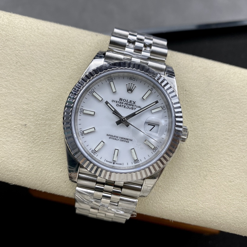 Datejust 41 White Oyster, 41 mm, Oystersteel and white gold