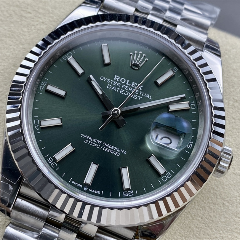 Datejust 41 Mint green Oyster, 41 mm, Oystersteel and white gold