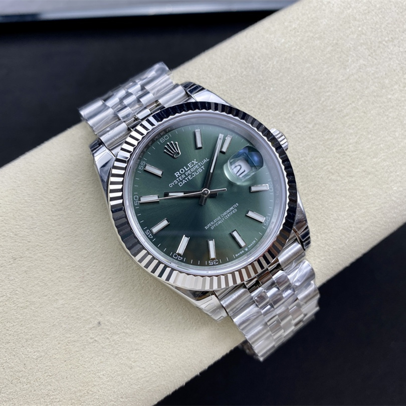 Datejust 41 Mint green Oyster, 41 mm, Oystersteel and white gold