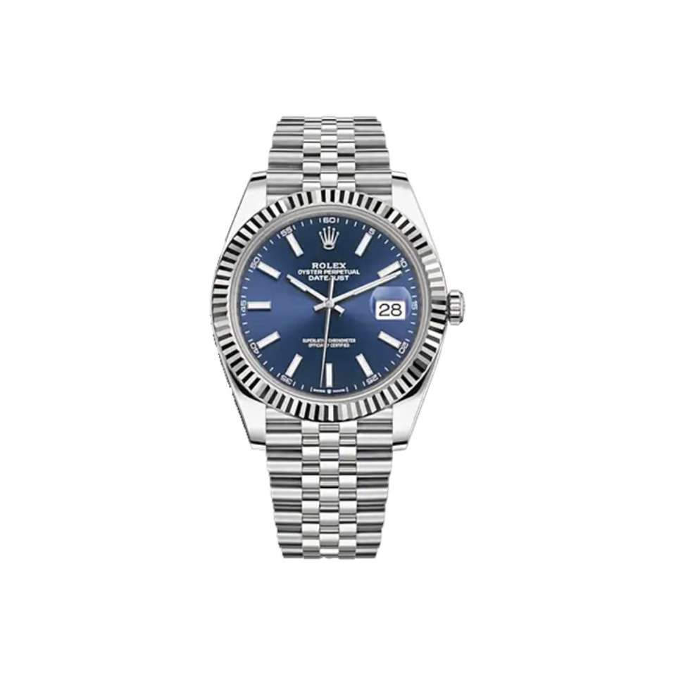 Datejust 41 Bright blue Oyster, 41 mm, Oystersteel and white gold