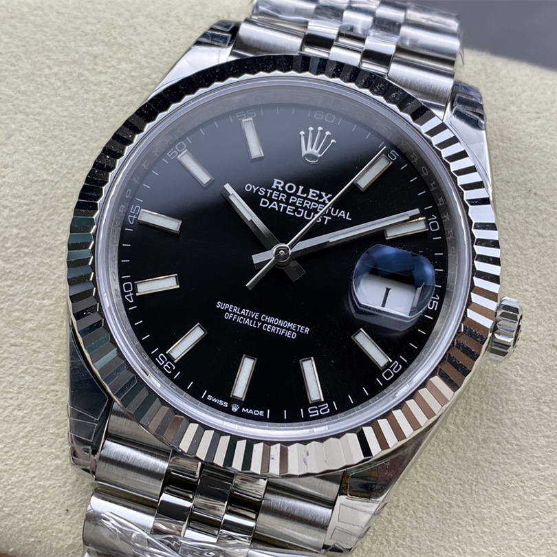 Datejust 41 Bright black Oyster, 41 mm, Oystersteel and white gold