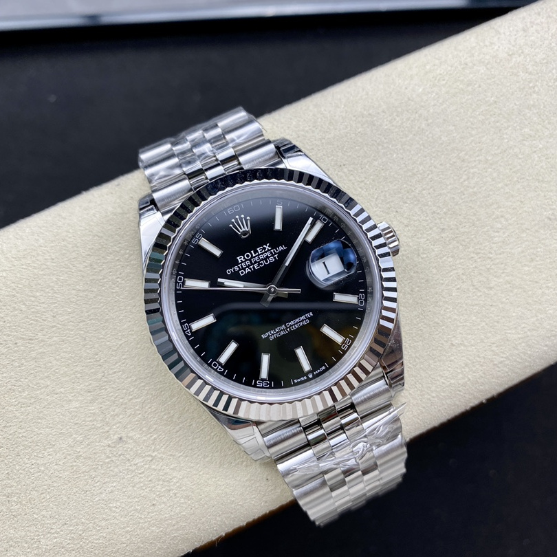 Datejust 41 Bright black Oyster, 41 mm, Oystersteel and white gold