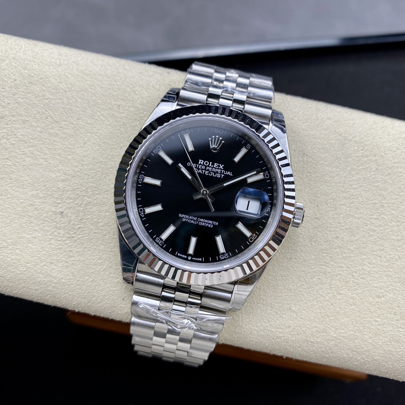 Datejust 41 Bright black Oyster, 41 mm, Oystersteel and white gold