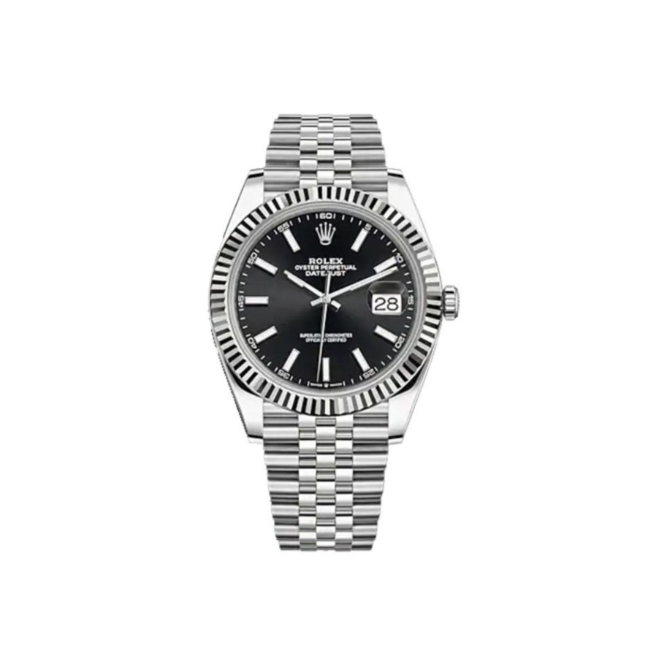 Datejust 41 Bright black Oyster, 41 mm, Oystersteel and white gold