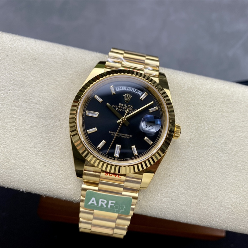 Day-Date 40 Onyx set with diamonds Oyster, 40 mm, yellow gold