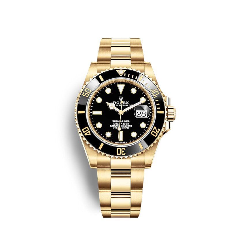 Submariner Date Black ceramic Oyster, 41 mm, yellow gold