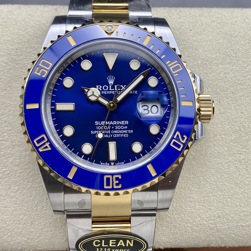 Submariner Date Blue ceramic Oyster, 41 mm, Oystersteel and yellow gold