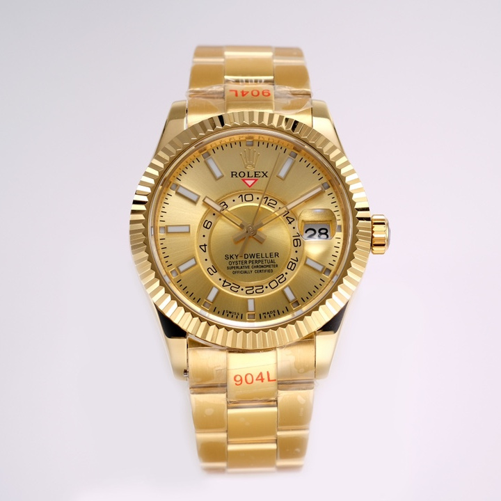 Sky-Dweller Champagne-colour Oyster, 42 mm, yellow gold