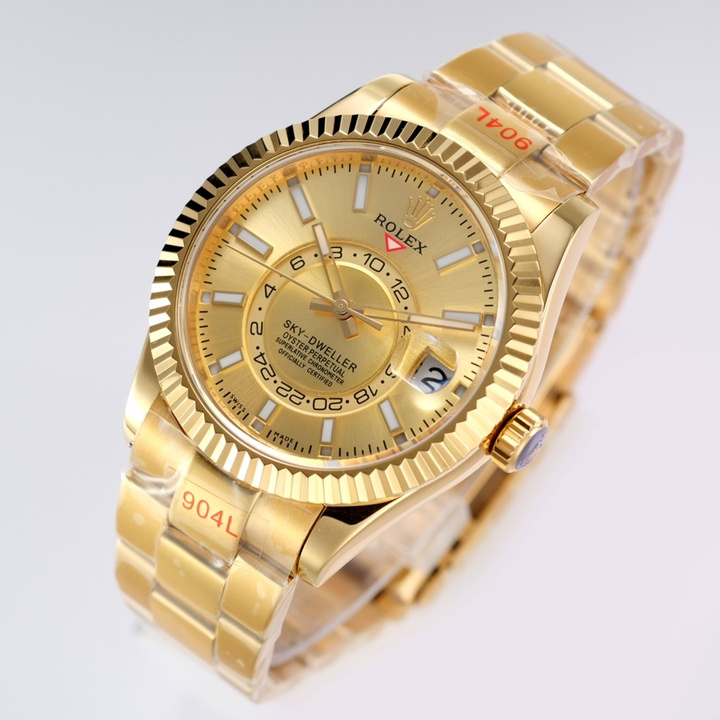 Sky-Dweller Champagne-colour Oyster, 42 mm, yellow gold