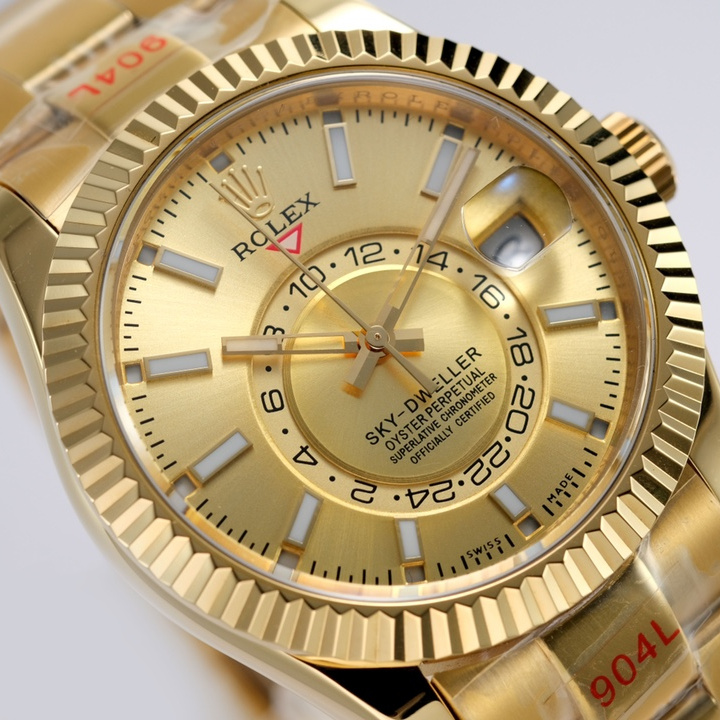 Sky-Dweller Champagne-colour Oyster, 42 mm, yellow gold