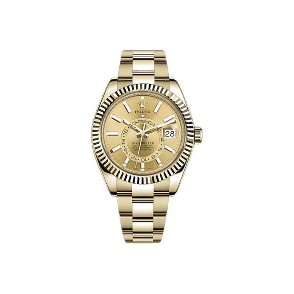 Sky-Dweller Champagne-colour Oyster, 42 mm, yellow gold