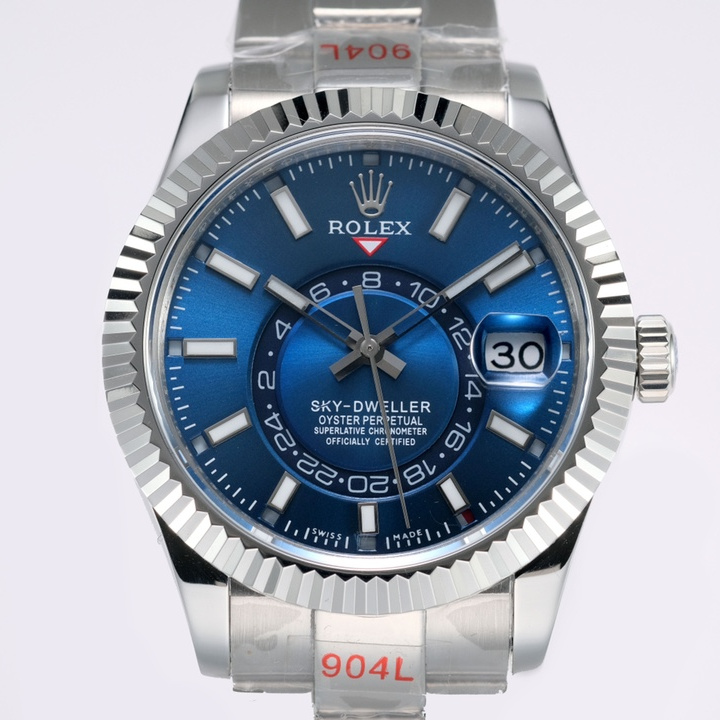 Sky-Dweller Bright blue Oyster, 42 mm, Oystersteel and white gold