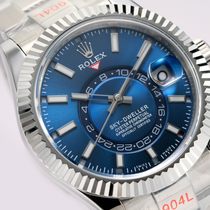 Sky-Dweller Bright blue Oyster, 42 mm, Oystersteel and white gold