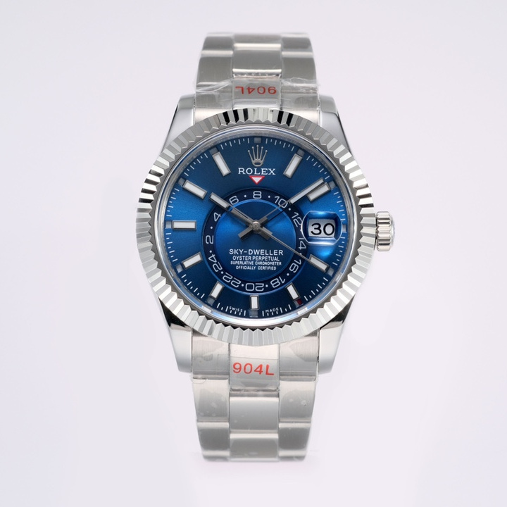 Sky-Dweller Bright blue Oyster, 42 mm, Oystersteel and white gold