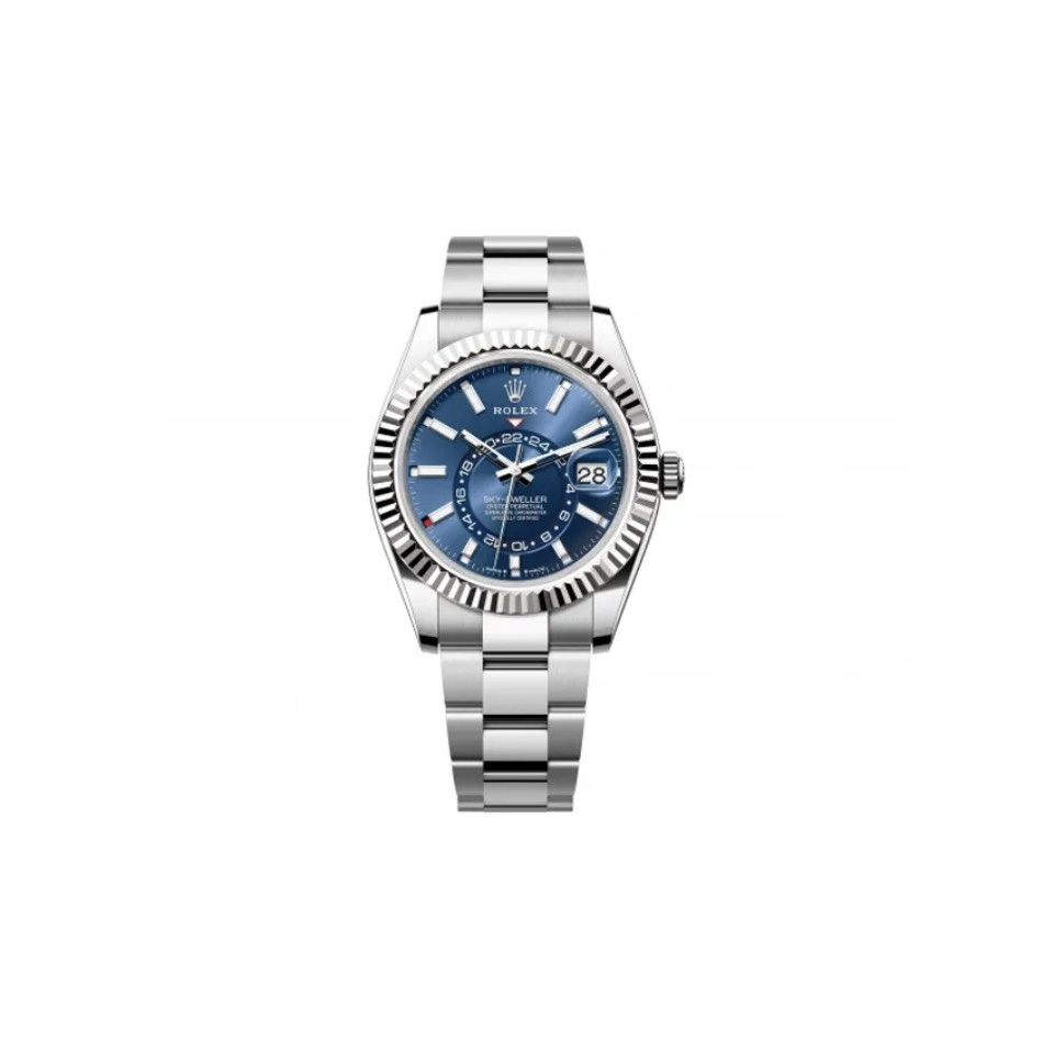 Sky-Dweller Bright blue Oyster, 42 mm, Oystersteel and white gold