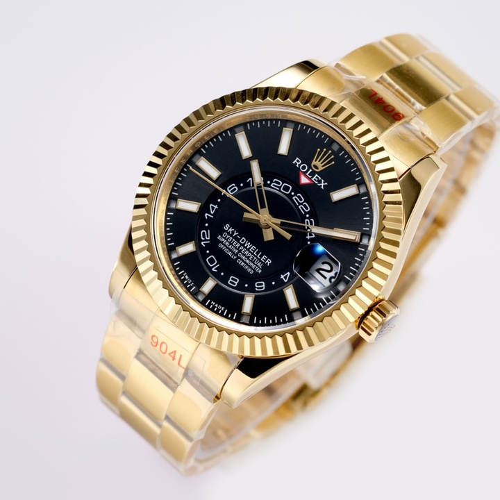 Sky-Dweller Bright black Oyster, 42 mm, yellow gold