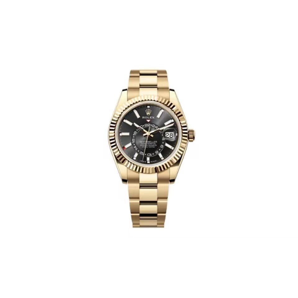 Sky-Dweller Bright black Oyster, 42 mm, yellow gold