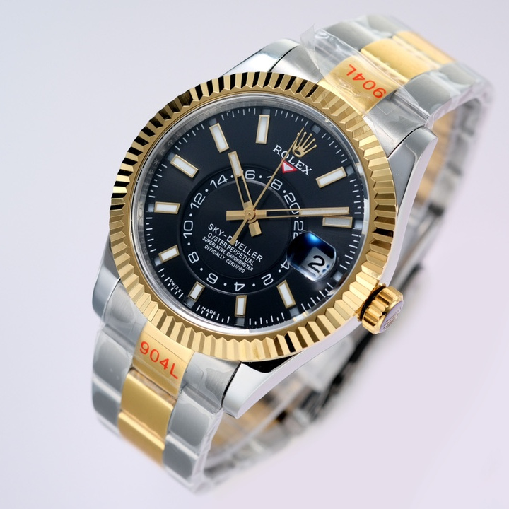 Sky-Dweller Bright black Oyster, 42 mm, Oystersteel and yellow gold