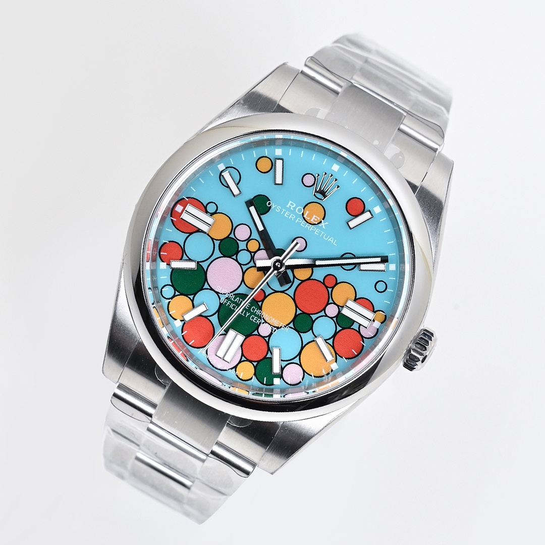 Oyster Perpetual 41 Turquoise blue, Celebration motif Oyster, 41 mm, Oystersteel