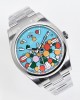 Oyster Perpetual 41 Turquoise blue, Celebration motif Oyster, 41 mm, Oystersteel