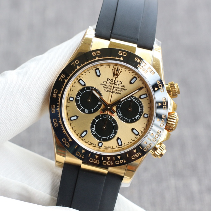 Cosmograph Daytona Golden and bright black Oyster, 40 mm, yellow gold