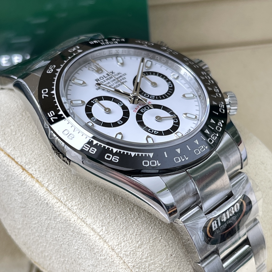 Cosmograph Daytona White,black counter rings Oyster, 40 mm, Oystersteel