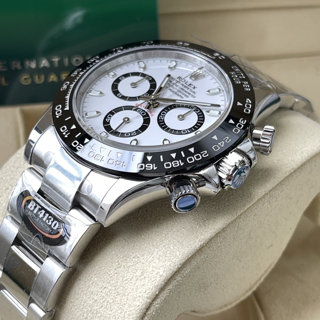 Cosmograph Daytona White,black counter rings Oyster, 40 mm, Oystersteel