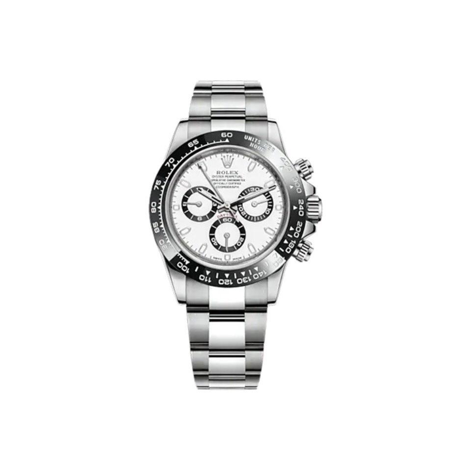 Cosmograph Daytona White,black counter rings Oyster, 40 mm, Oystersteel